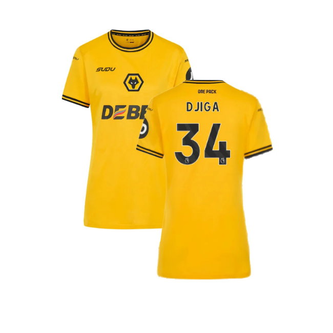 2024-2025 Wolves Home Shirt (Womens) (Djiga 34)-SoccerKits Hub | Buy Soccer Jerseys Online